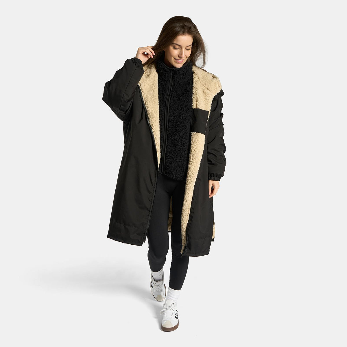 OHS Drying Changing Robe Sherpa Lined Water Resistant Oversize Coat Adults Kids