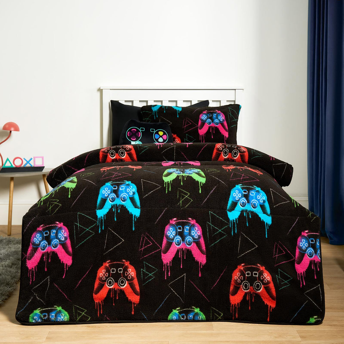 OHS Coverless Duvet 10.5 TOG Teddy Fleece Pillowcase Bedding Set Double King