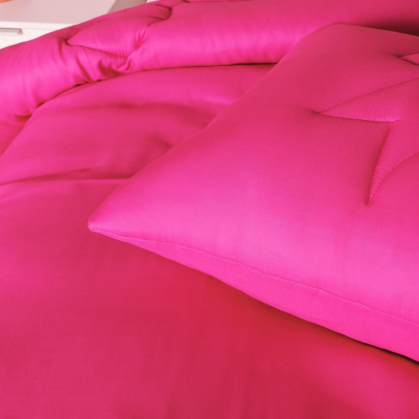 OHS Quilted Bows 7.5 Tog Coverless Duvet with Pillowcase Winter Warm Bedding Set
