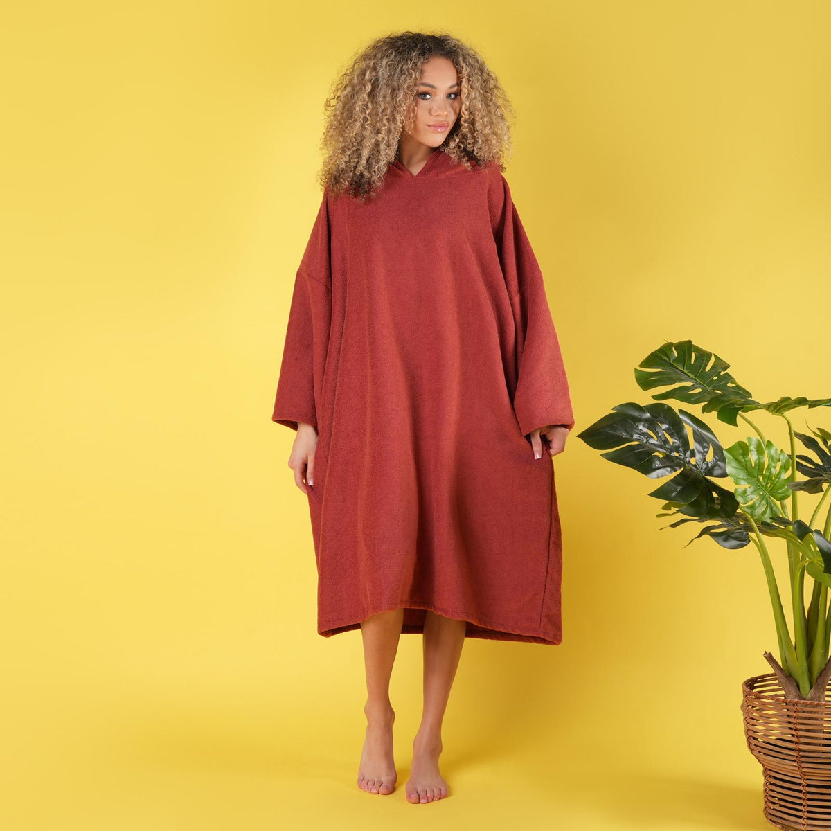 OHS Hooded Towel Poncho Adult Absorbent Dry Beach Swim Bath Changing Robe