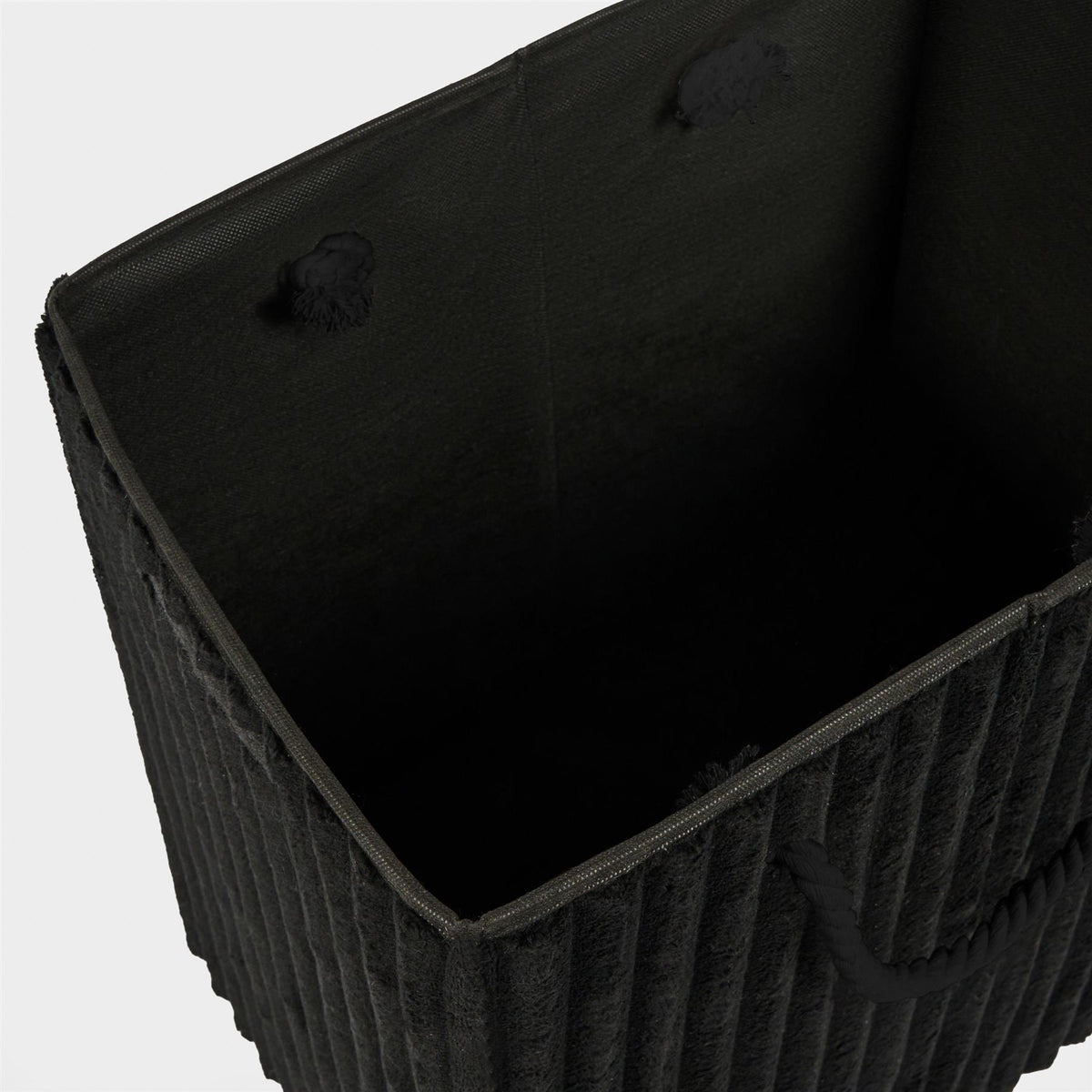 OHS Ribbed Laundry Basket with Lid Foldable Hamper Bag Washing Bin Storage