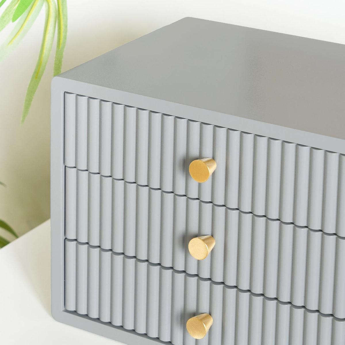 OHS Ribbed Desktop Drawers Organiser Freestanding Tabletop Cabinet Storage Unit