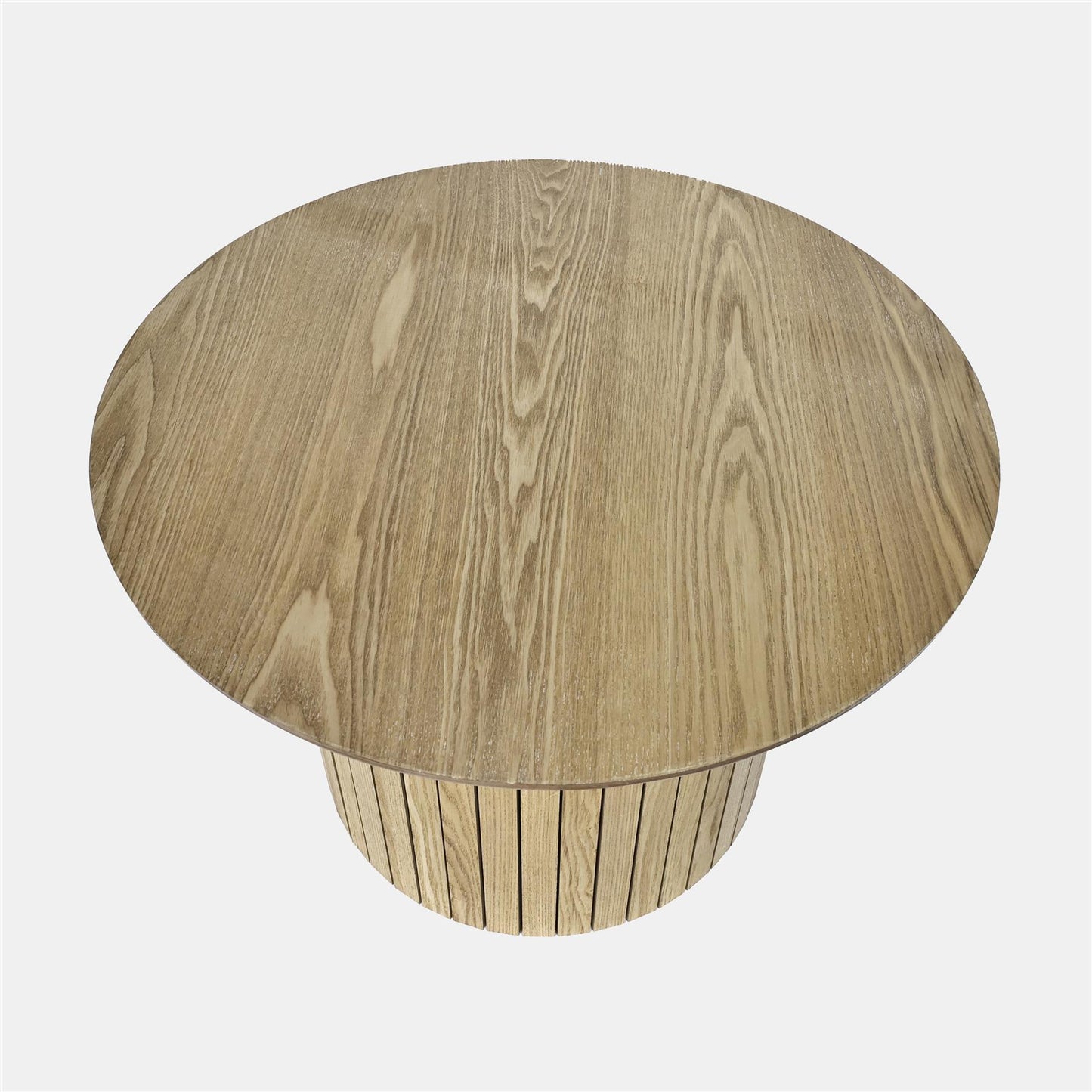 OHS Madison Coffee Table Ribbed MDF Round Living Room Home Decor