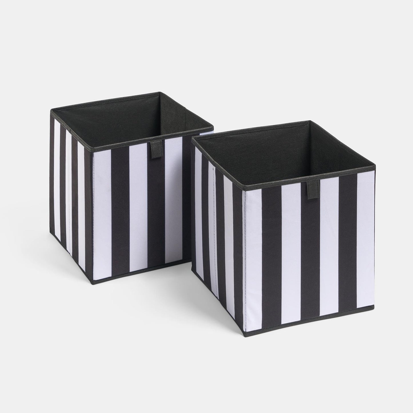 OHS Stripe Storage Box Cube 2 Pack Folding Space Saving Shoe Toy Organiser