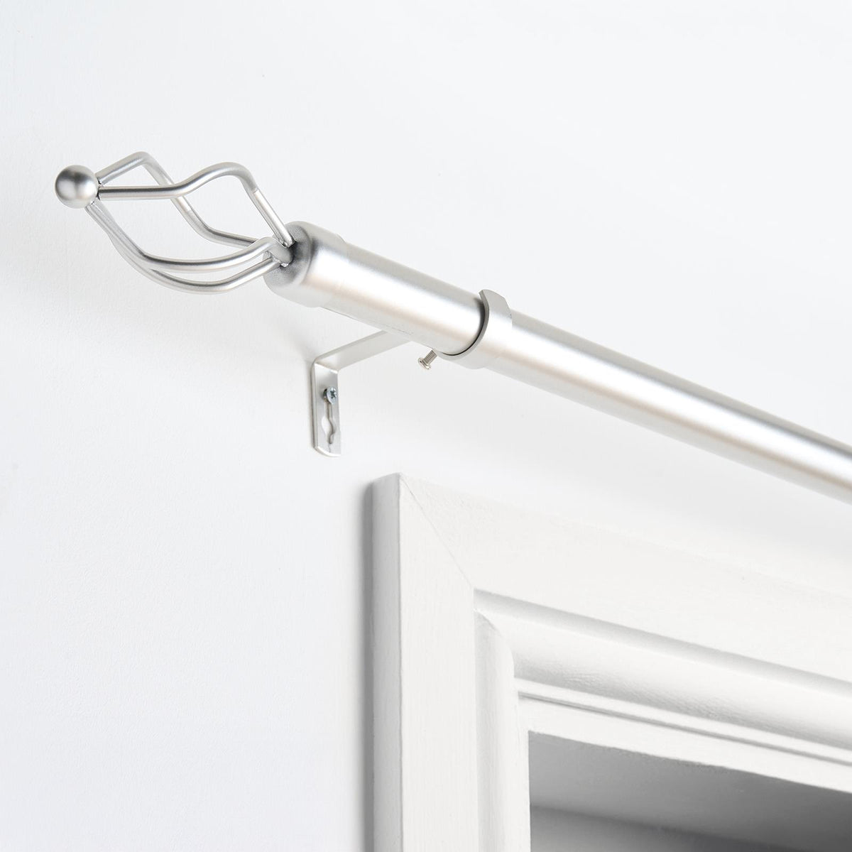 OHS 70-120cm Curtain Pole Extendable Metal 16mm Ball Trumpet Twist Finnials