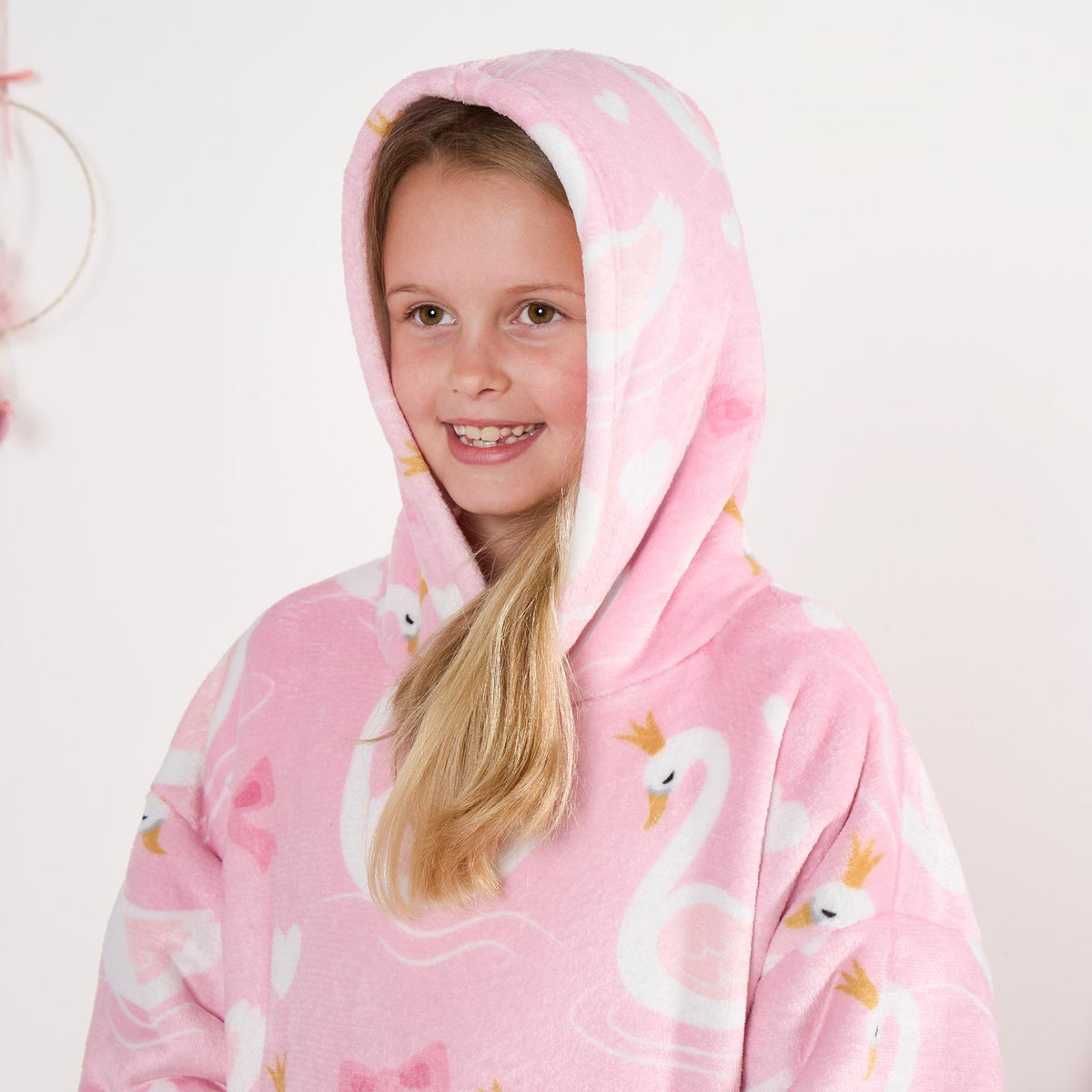 Kids Hoodie Blanket Oversized Sherpa Fleece Jumper Sweatshirt Soft Warm Throw