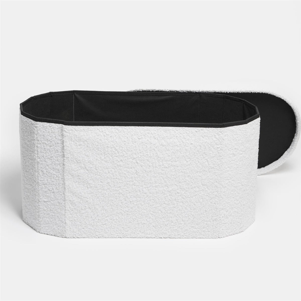 OHS Ottoman Boucle Storage Box Folding Footstool Cube Round Rectangle