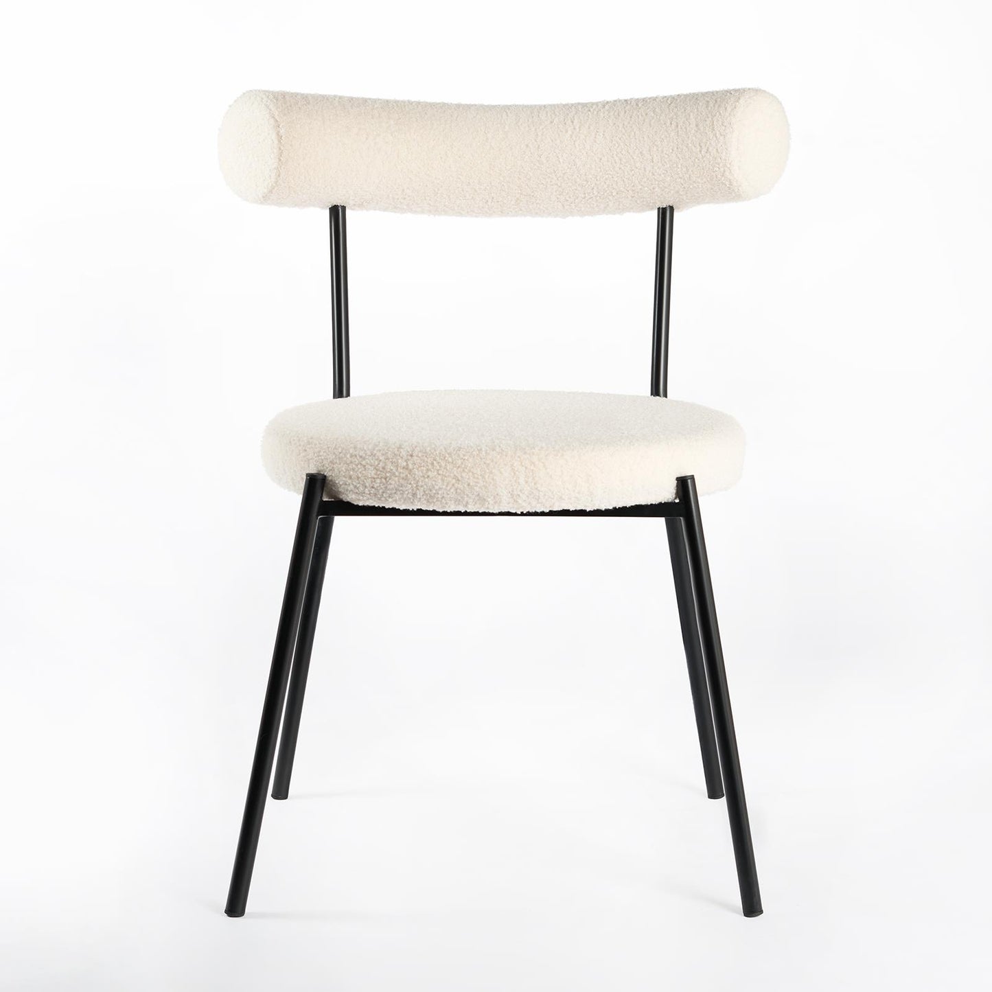 OHS Boucle Dining Chair with Metal Legs Modern Upholstered Kitchen Chair