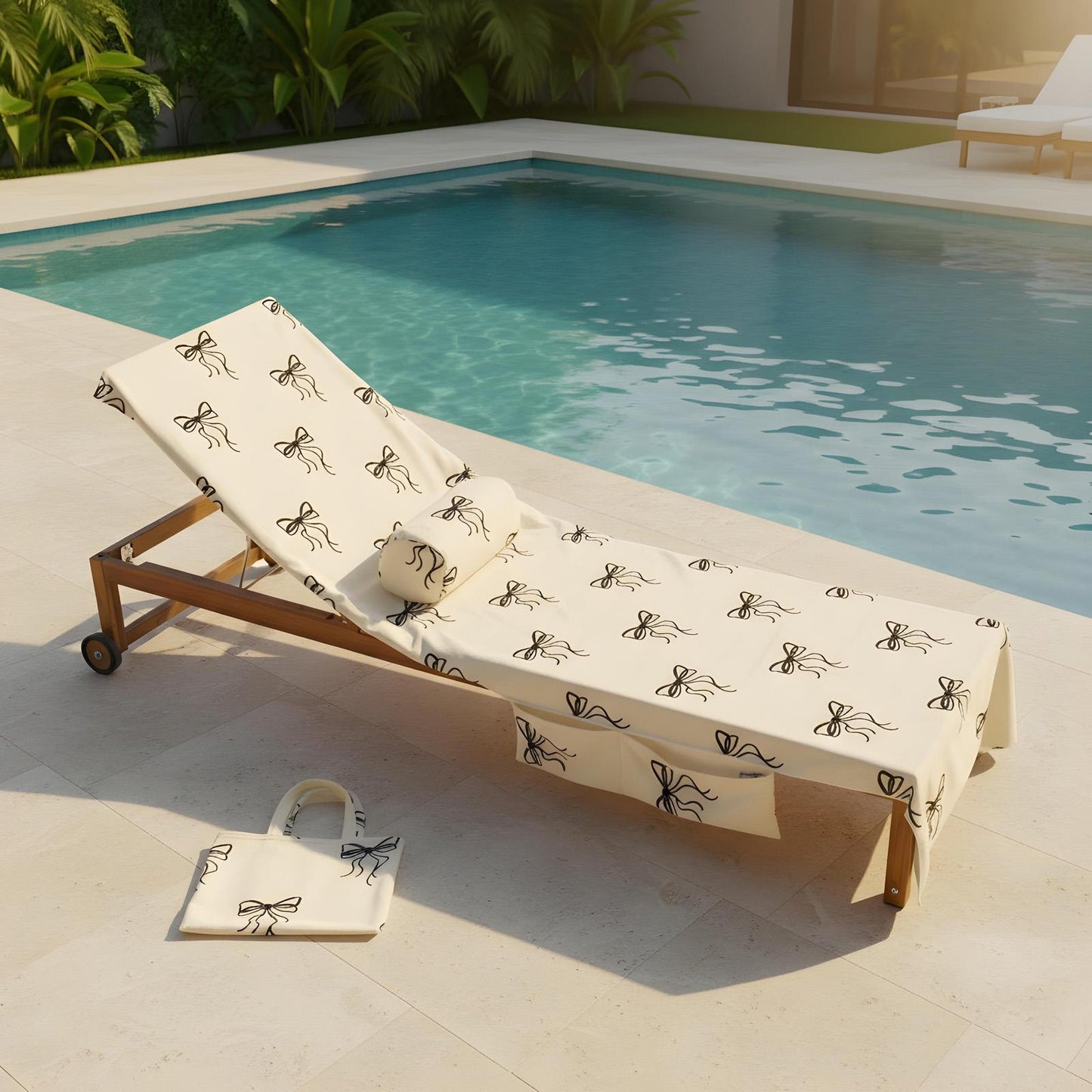 OHS Bows Beach Bolster Travel Cushion Neck Support Filled Pillow