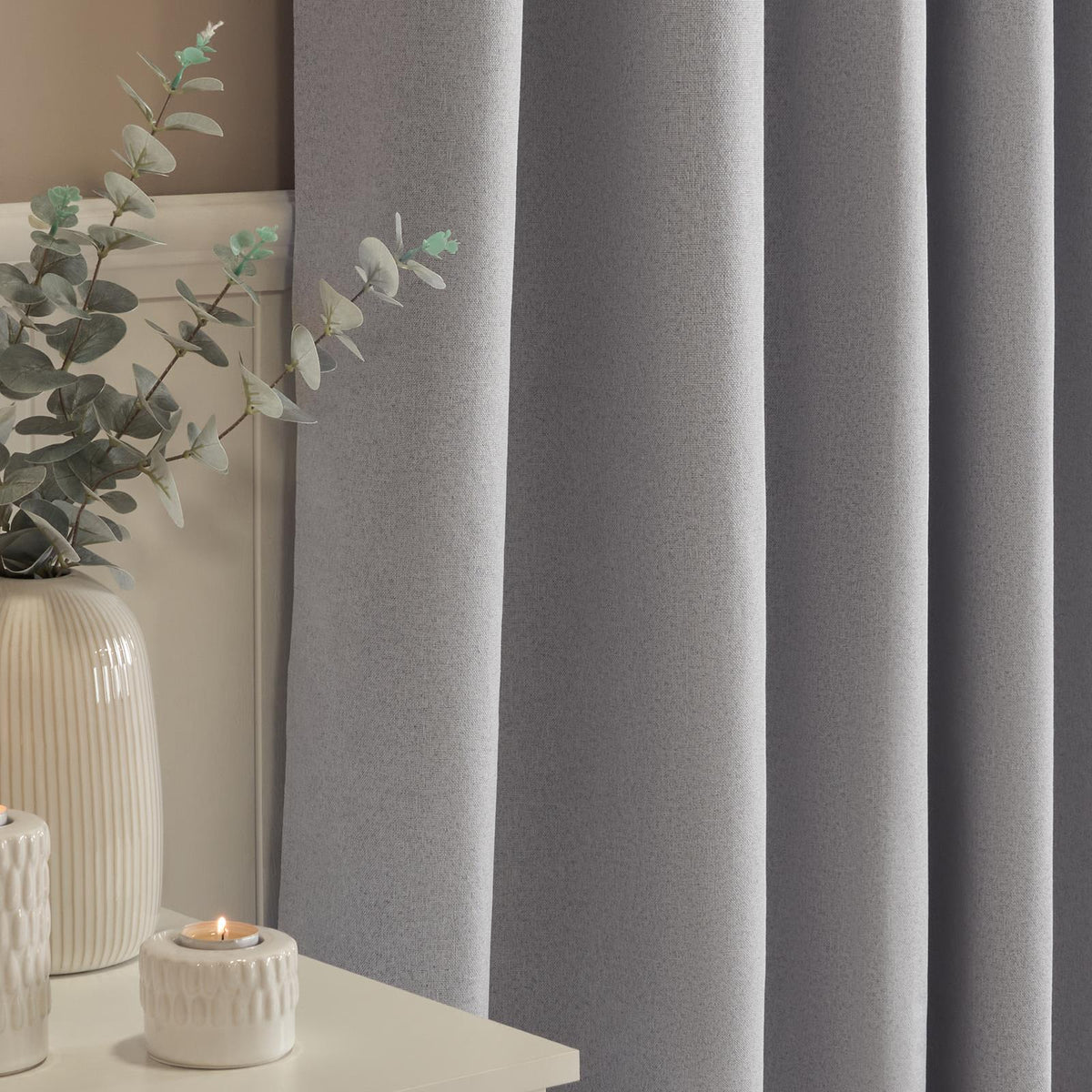 OHS Eyelet Blackout Curtains Woven Ready Made Ring Top Thermal Texture Thick