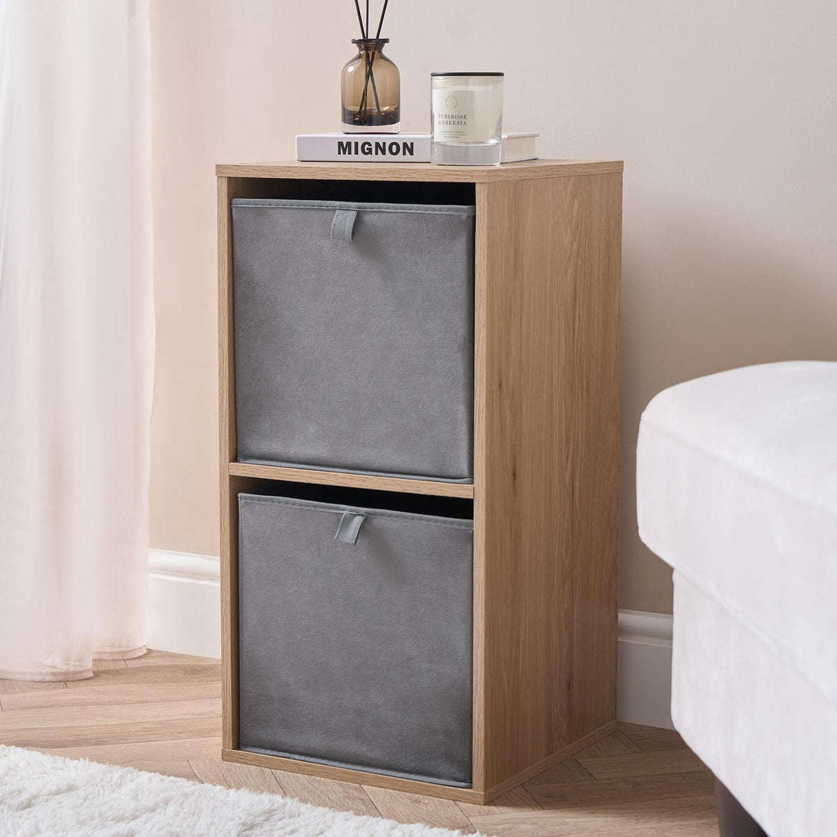 OHS Multi Pack of Matte Velvet Storage Boxes Stylish Foldable Set Square Cube