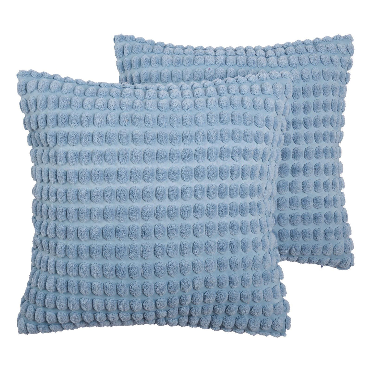 OHS Bobble Cushion Covers Soft Fleece Square Pillowcases Winter Home Decor