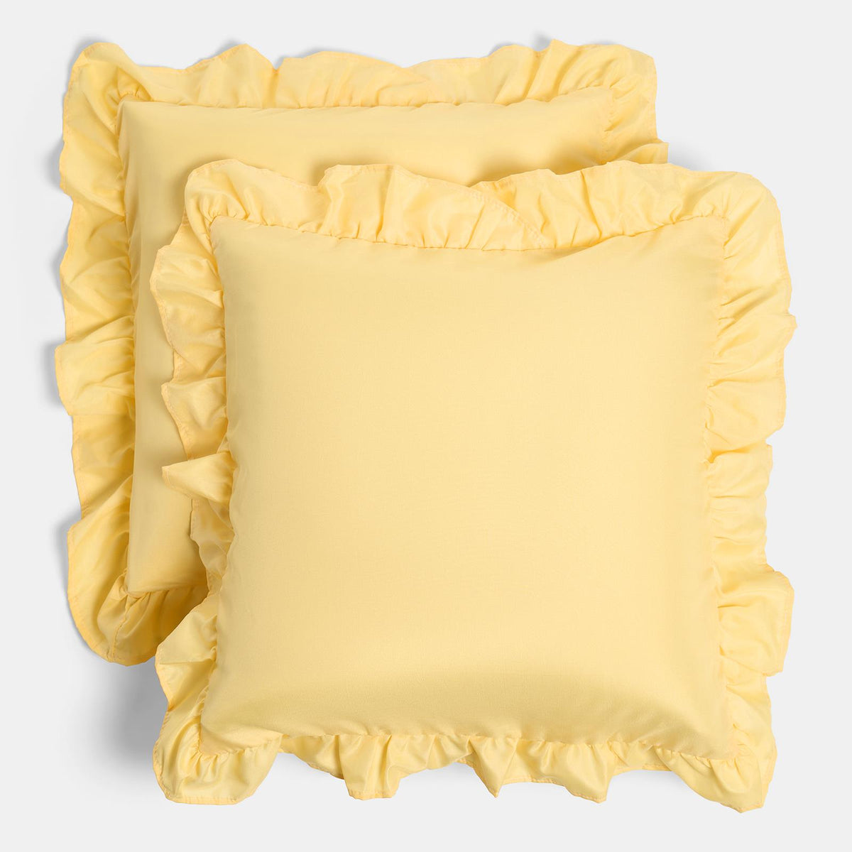 OHS Frill Cushion Covers Faux Linen Soft Square Pillowcases Home Decor Multipack