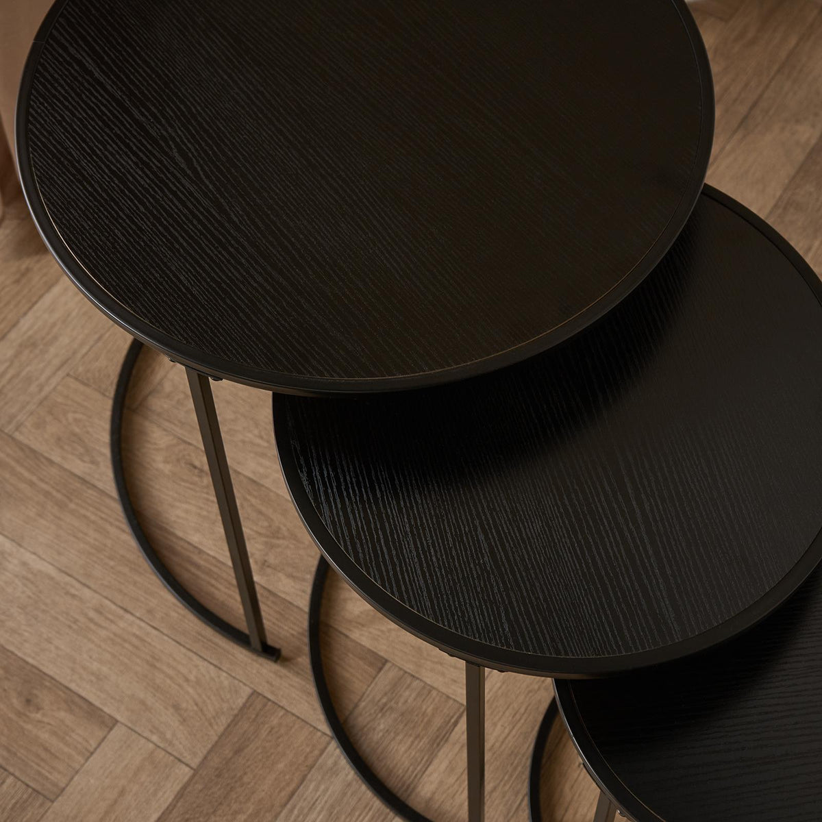 OHS Manhattan Nesting Table Stacking Coffee Side Wooden Effect Tables Set of 2/3
