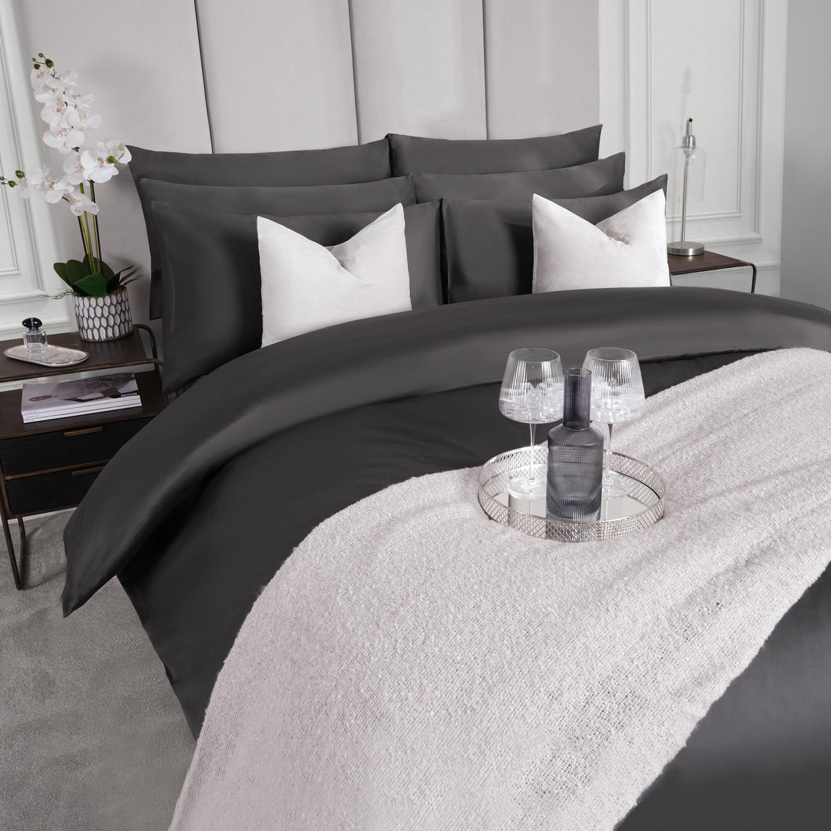 400 Thread Count Duvet Cover Bedding Set 100% Cotton Quilt Single Double King