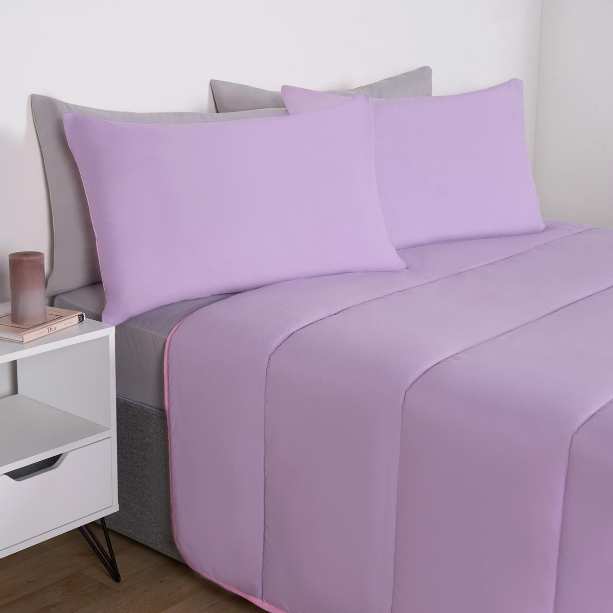 OHS Coverless Duvet & Pillowcase 10.5 Tog Bedding Set Easy Care Reversible
