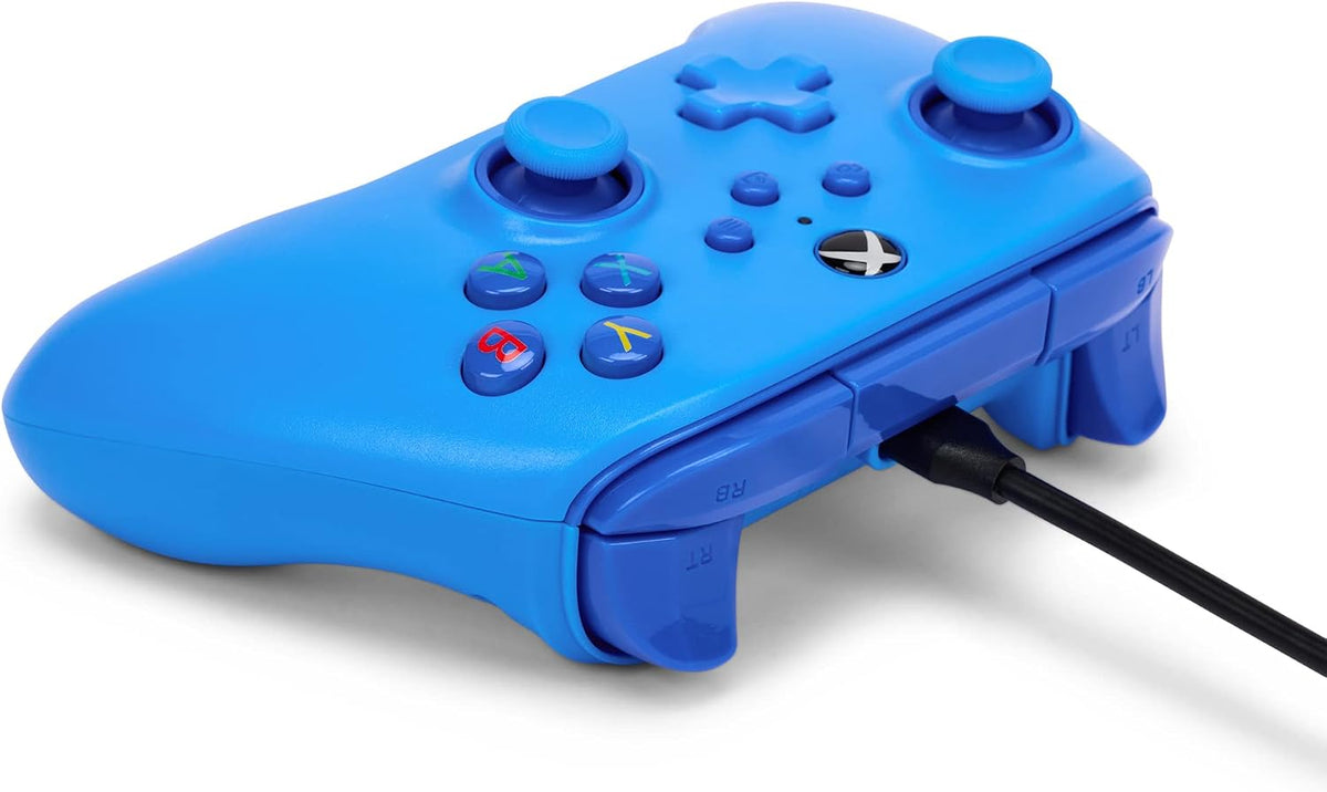 PowerA Wired Controller For Xbox Series X & S, Xbox One, PC, Windows 10 & 11, Dual Rumble Motors, Detachable 10ft USB Cable, 3.5mm Stereo Headset Jack, Official: Blue