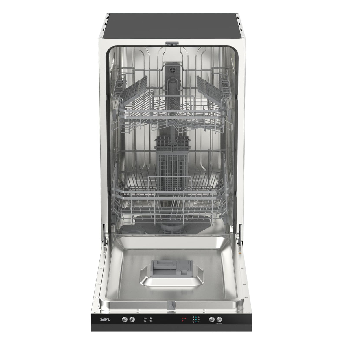SIA SBID459 Integrated Dishwasher, Slimline 45cm Width, 9 Place Settings, Delay Start, 4 Programs, 29 Minute Quick Wash