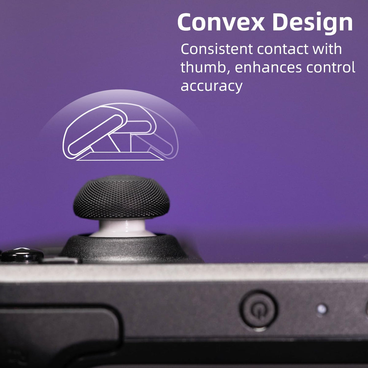 Skull & Co. Convex Thumb Grip Caps Joystick Cap Analog Stick Cap Thumbstick Grip Cover for Steam Deck/Steam Deck OLED and ROG Ally/ROG Ally X - Neon Yellow, 2 Pairs (4pcs)