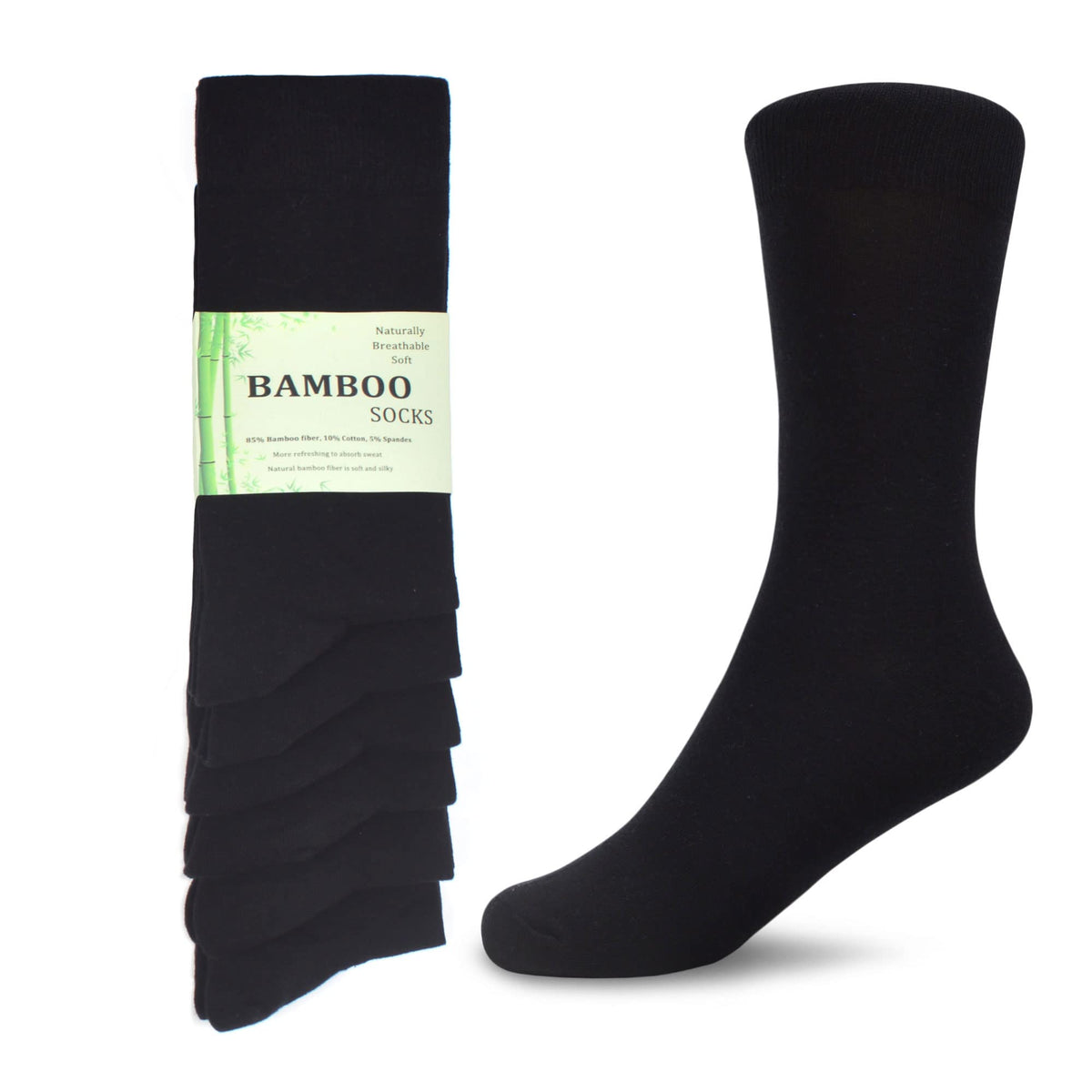 WeciBor Men's Bamboo Seamless Socks 6/12 Pack