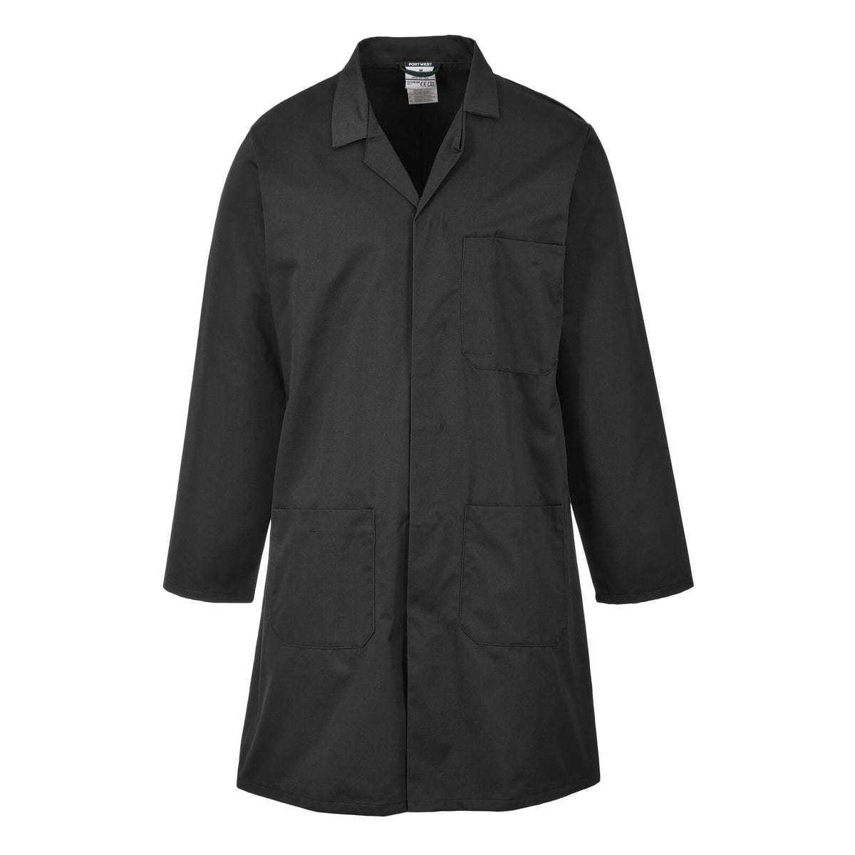 Portwest 2852 Standard Lab Coat Kingsmill Polycotton Stud Front