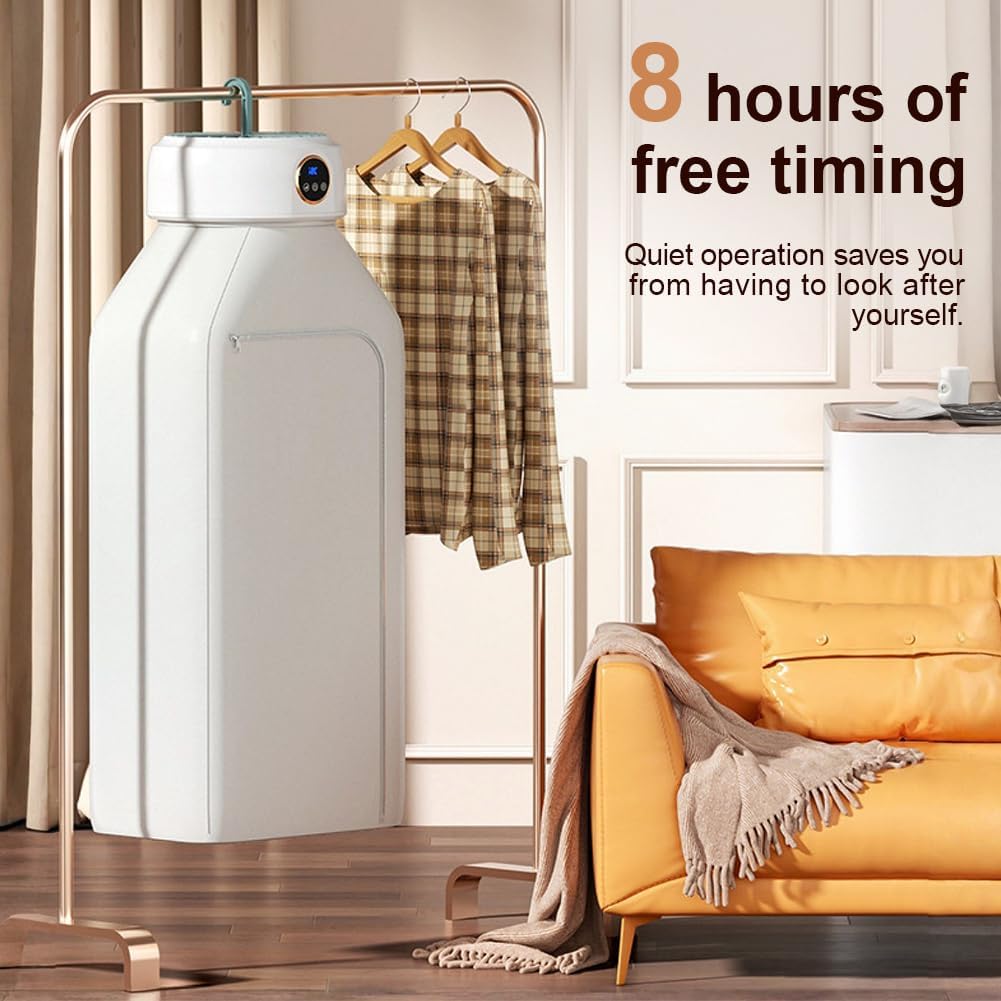 Slim Portable Clothes Dryer, Electric Portable Dryer for Travel and Indoor, Mini Compact Clothes Drying Machine, Portable Dryer Clothes with Heating, Foldable for Travel & Indoor