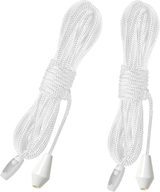 2pcs Light Pull Cord 1.5m Light Pull Cord String with Connector Replacement Cord Pull for Ceiling Switch Bathroom Light Pull Cord,Suitable for use in a Variety of Locations (2pcs-White)