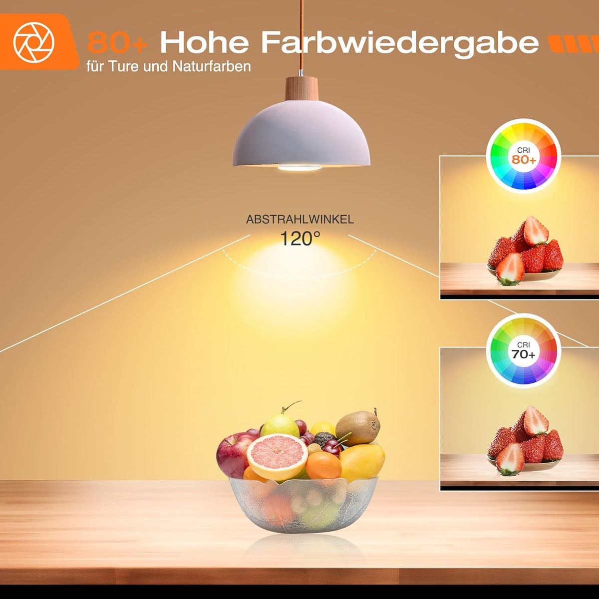 ALUSSO 5W GU10 LED Bulbs Warm White 3000K, 400LM Brightness Pack of 4