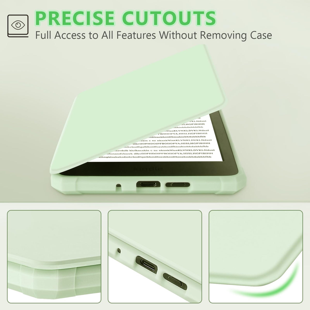 TQQ Case Fits 6" Amazon Kindle 11th Generation 2024 and 2022, Premium Slim and Lightweight Cover, Full Protection, Auto Sleep/Wake, Magnetic Closure (NOT fit Paperwhite or Oasis)