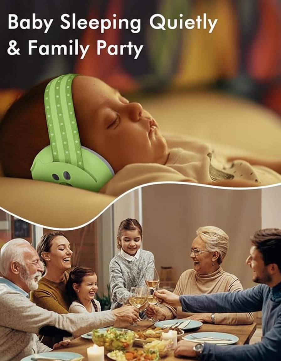 Baby Ear Defenders for 0-36 Months, Soft Adjustable with Noise‑Reduction