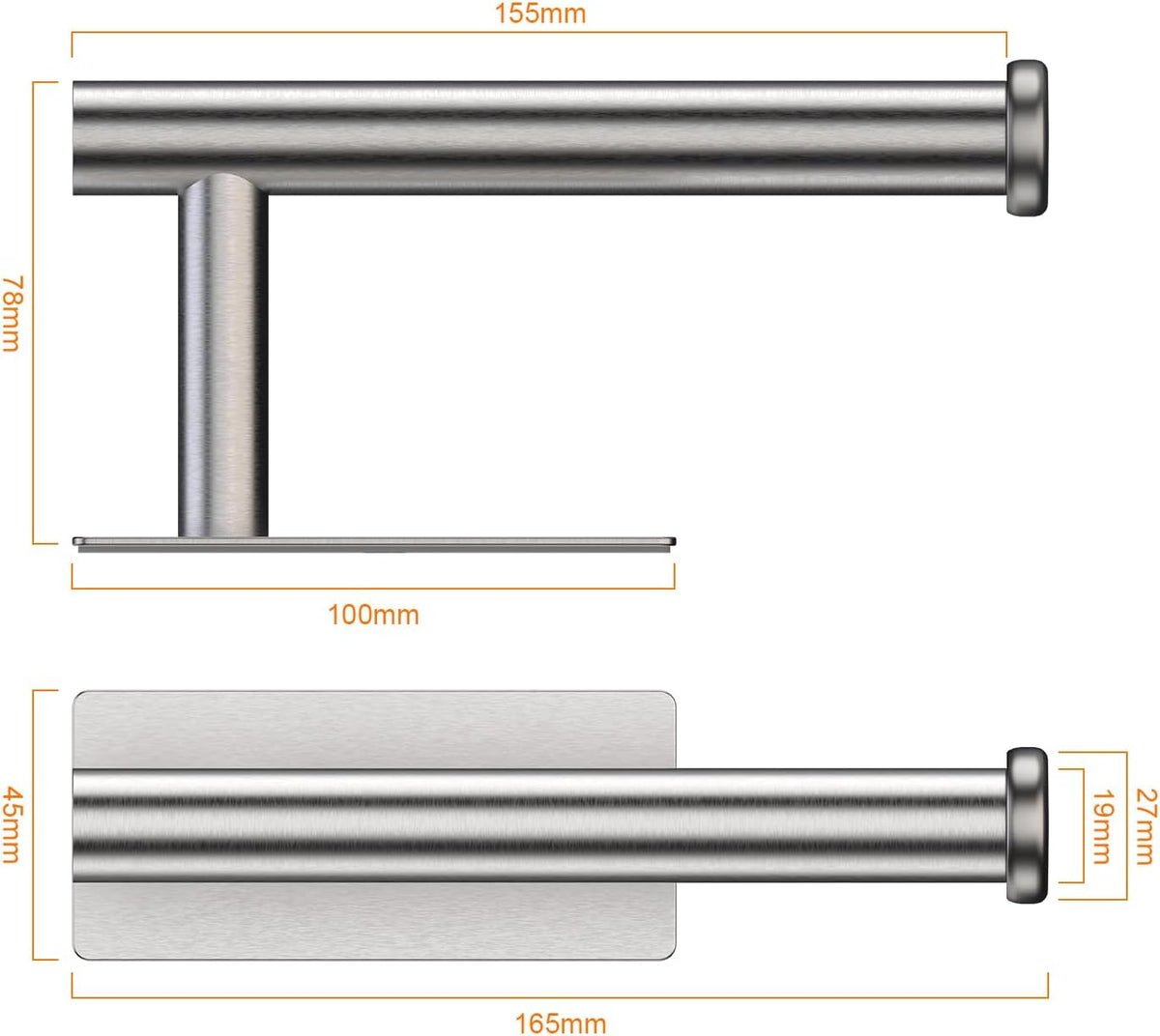 Ibergrif Silver Chrome Wall Mounted Toilet Roll Holder