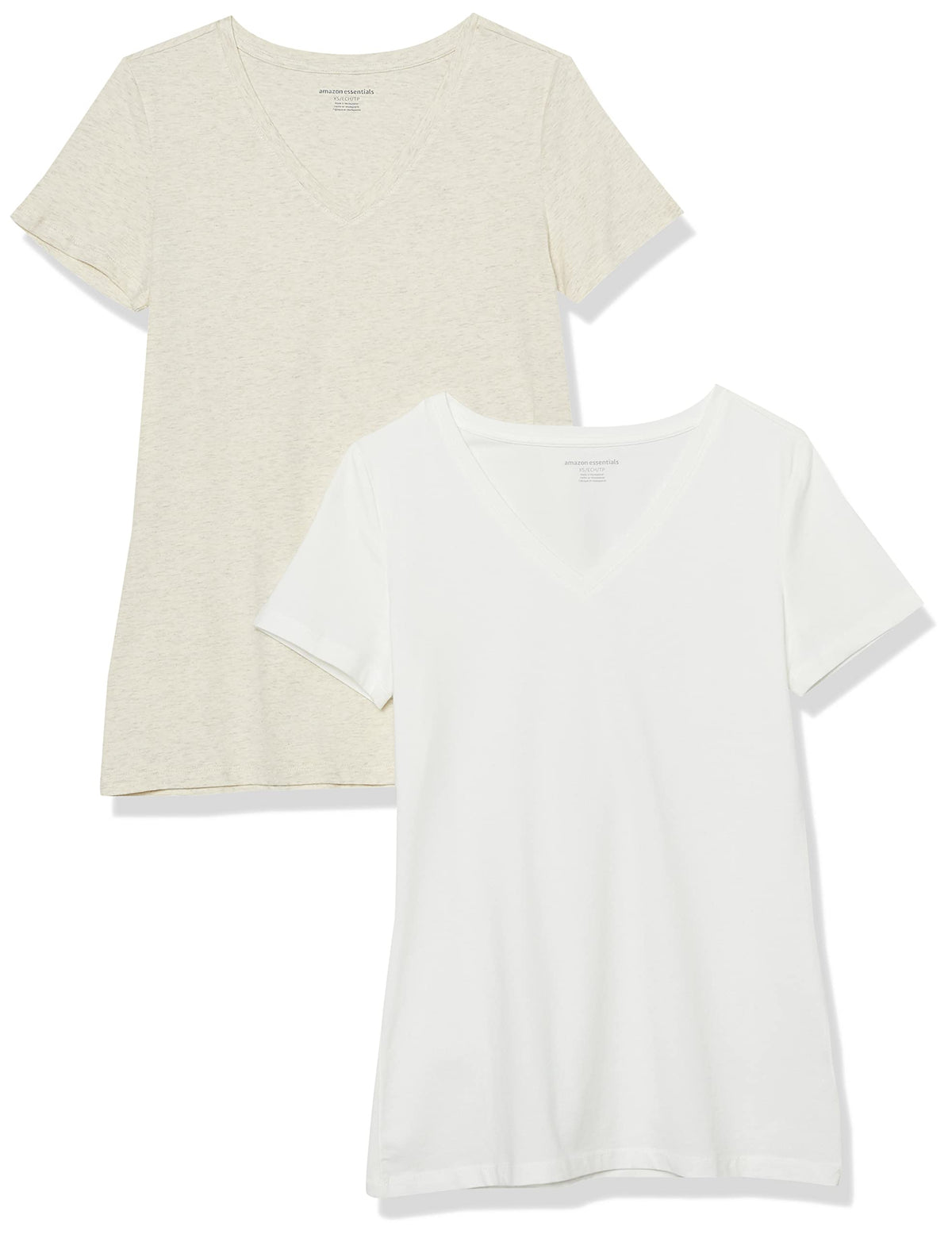 Amazon Essentials Women's Regular-Fit Short-Sleeve V-Neck T-Shirt, Multipacks