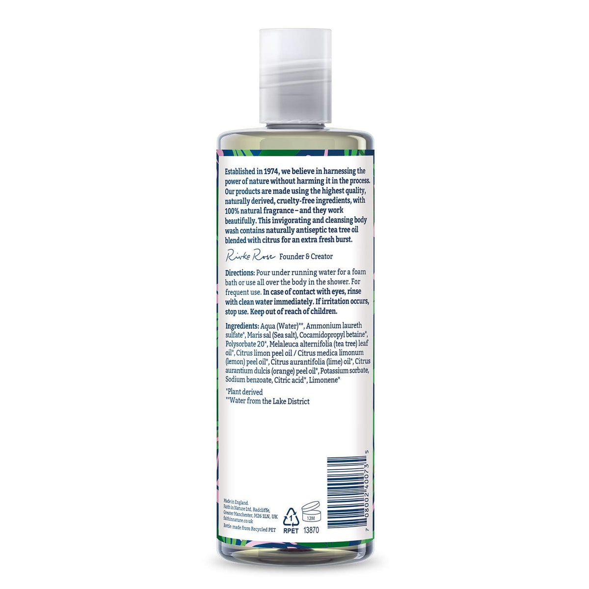 Faith In Nature Natural Fragrance Free Body Wash, Sensitive, Vegan and Cruelty Free, No SLS or Parabens, 400 ml