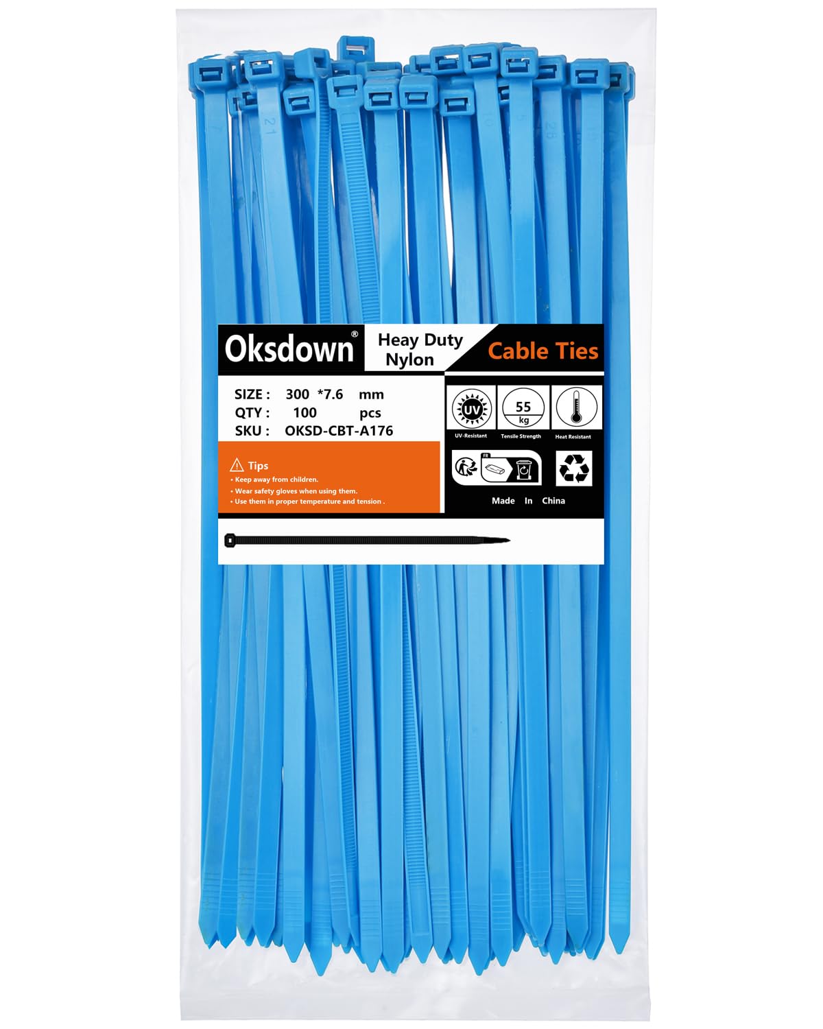100 Pack Yellow Plastic Cable Ties 300mm×3.6mm Heavy Duty Strong Nylon Premium Self Locking 12 inch/30 cm Long Zip Tie Wraps