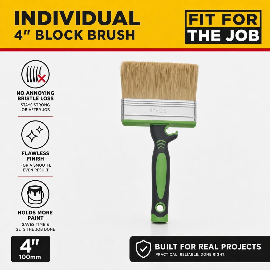 Fit For The Job Block Brush 4 inch Large Capacity for Emulsion