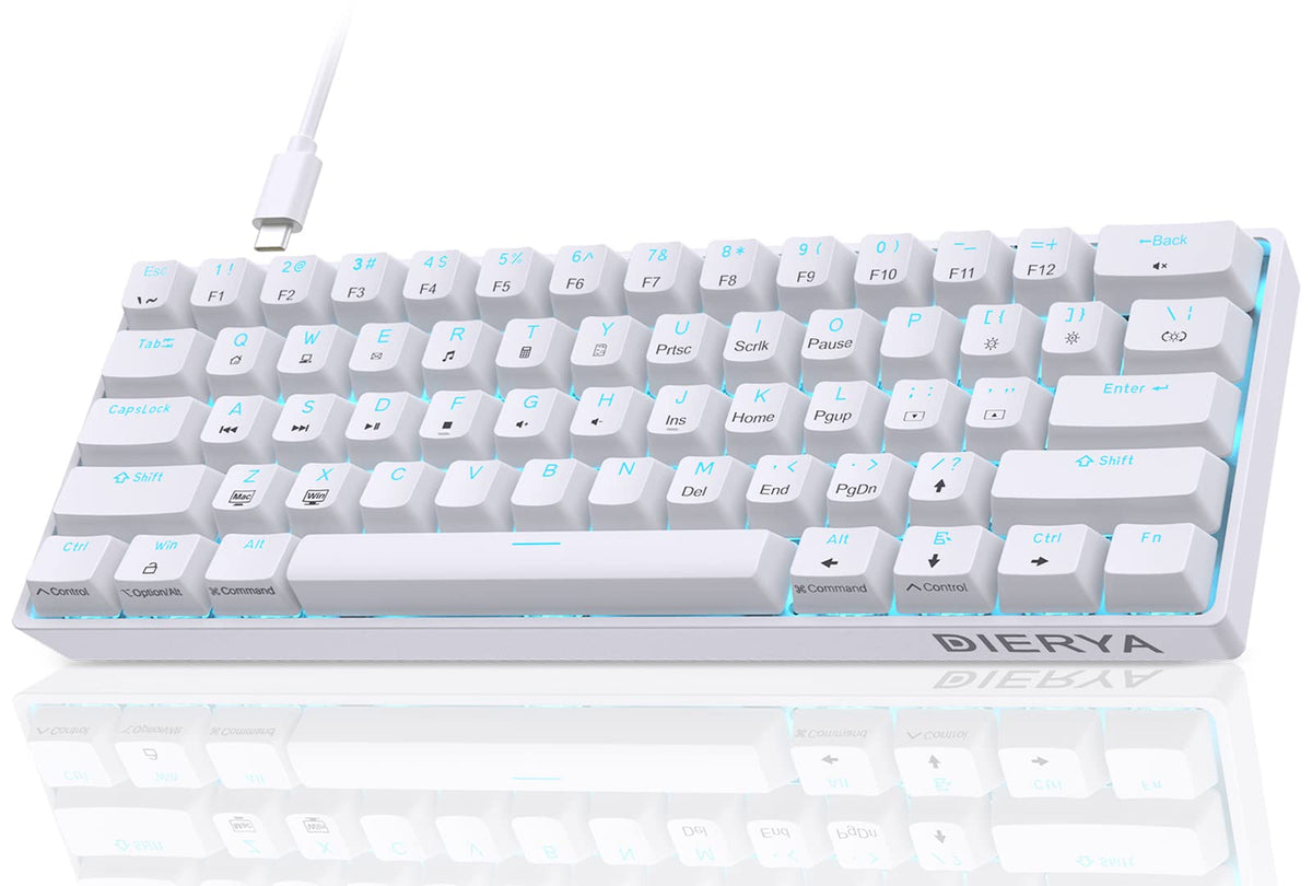 Dierya DK61SE 60% Gaming Keyboard, Wired, US QWERTY, Brown Switches, Black