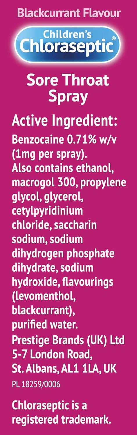 Ultra Chloraseptic Honey and Lemon, Sore Throat Pain Relief Spray 15ml