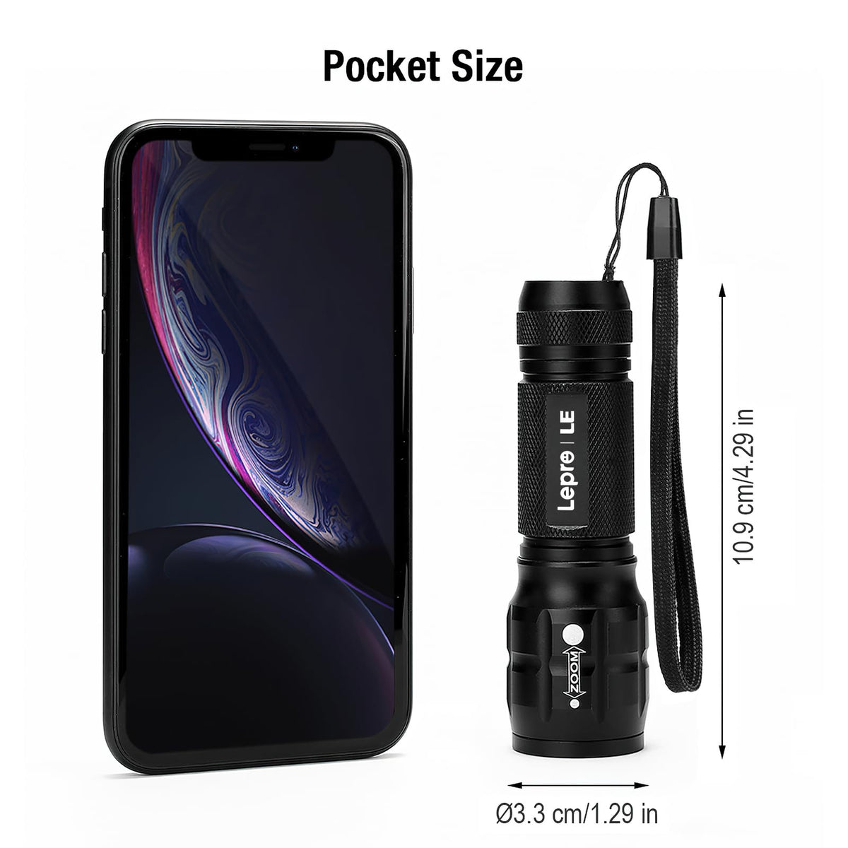 Lepro LE LED Torch Battery Powered, Camping Flashlight, Adjustable Focus