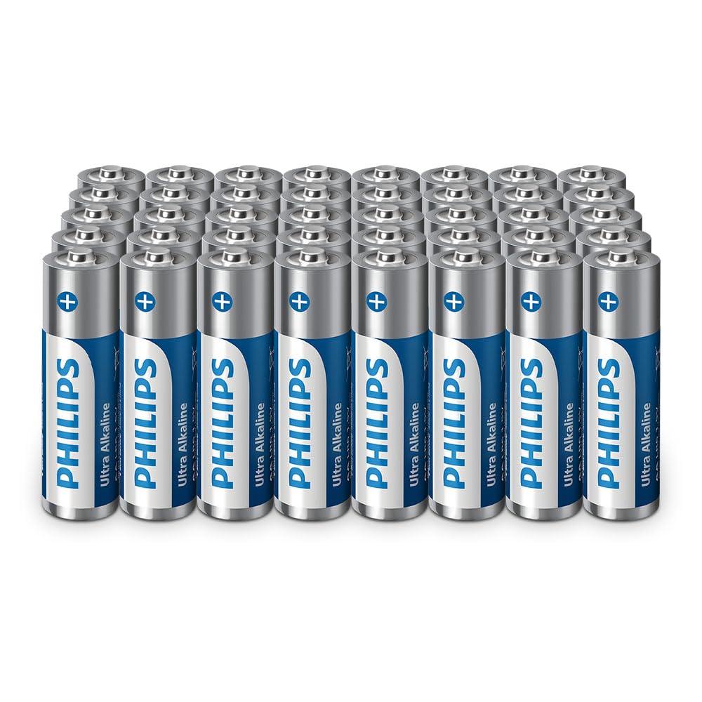 Philips Ultra AA Alkaline Batteries - Bulk Pack for High-Usage Devices and Offices, Pack of 100