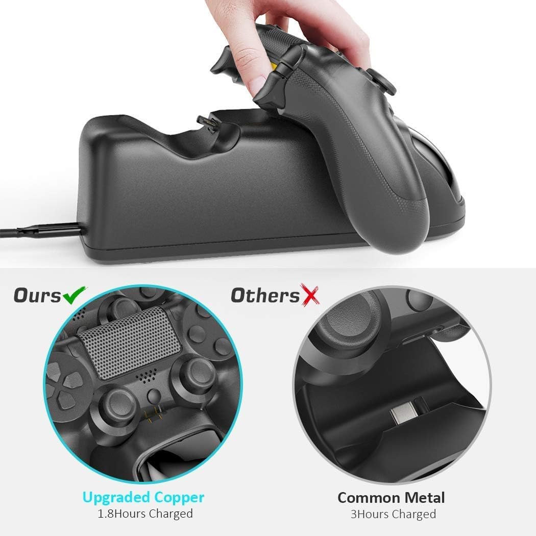OIVO PS4 Controller Charger - PS 4 Controller Charging Station with Upgraded 1.8-Hours Charging Chip