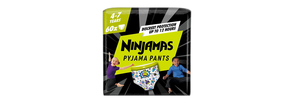 Pampers Ninjamas Boys Pyjama Pants, 54 Count, Age 8-12 Years