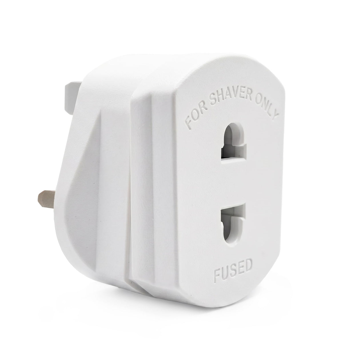 Double Dragon 2-Pack UK Electric Toothbrush & Shaver Plug Adapter | 2-Pin to 3-Pin Bathroom Converter | Supports UK EU Round & US Flat 2-Pin Plugs | 1A Fused | Compatible with Oral-B, Braun, Philips