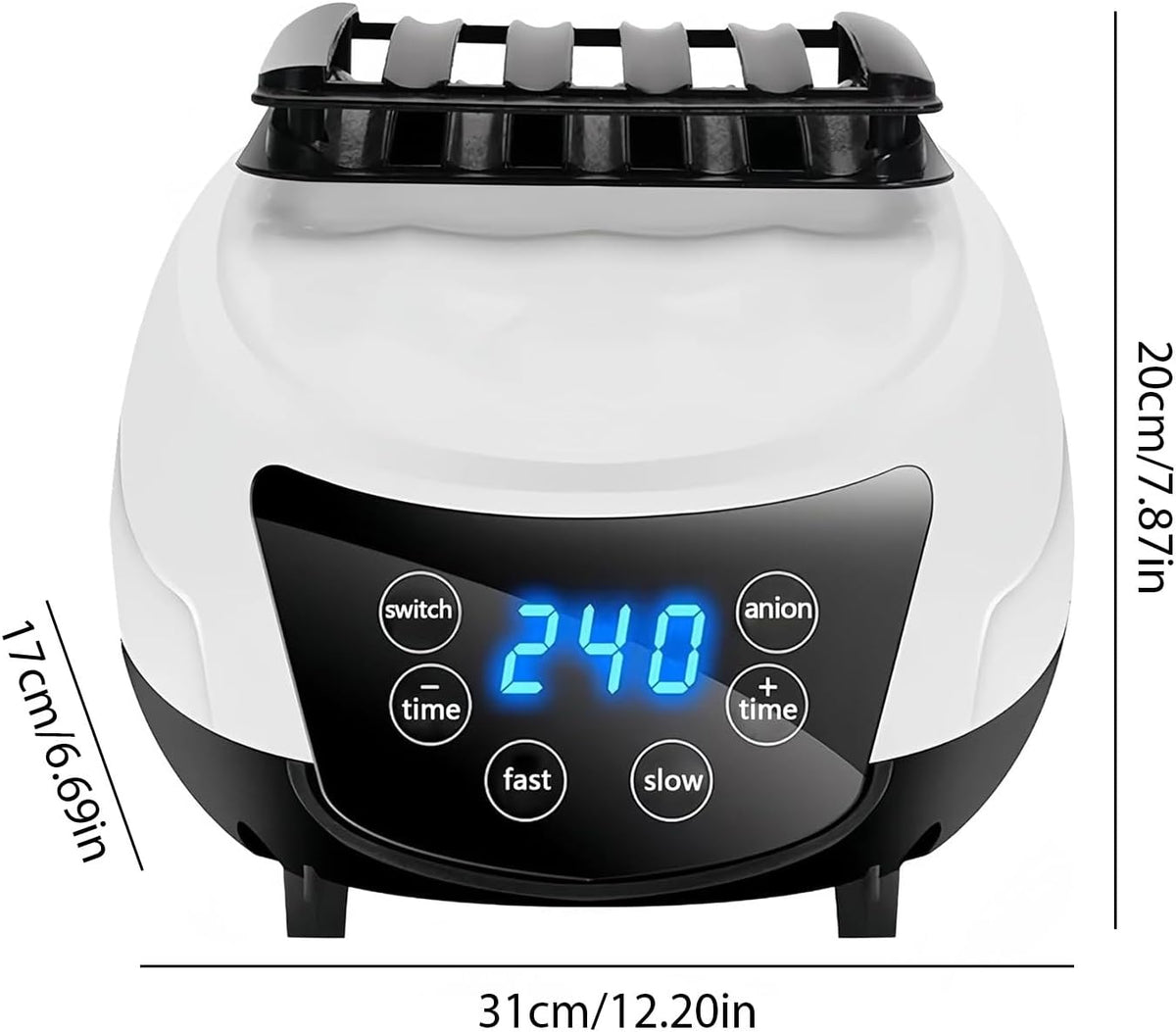 1500W Portable Electric Clothes Dryer with Remote Control,Energy-Efficient Heated Clothes Drying,Four Levels Adjustable Timer Cloth Drying Silent,House Laundry,Negative Ion Purification (White)