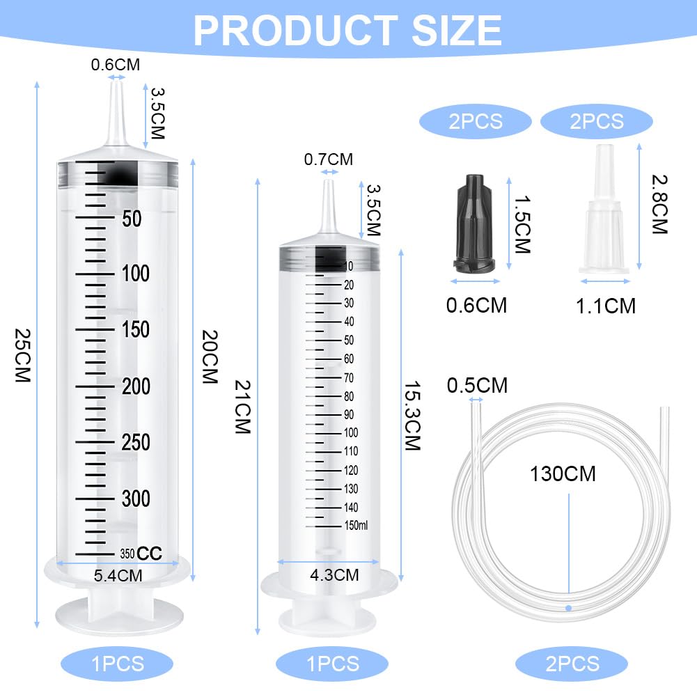 OFFCUP Plastic Syringes, 3pcs 20ML No Needle Syringe Individually Packaged