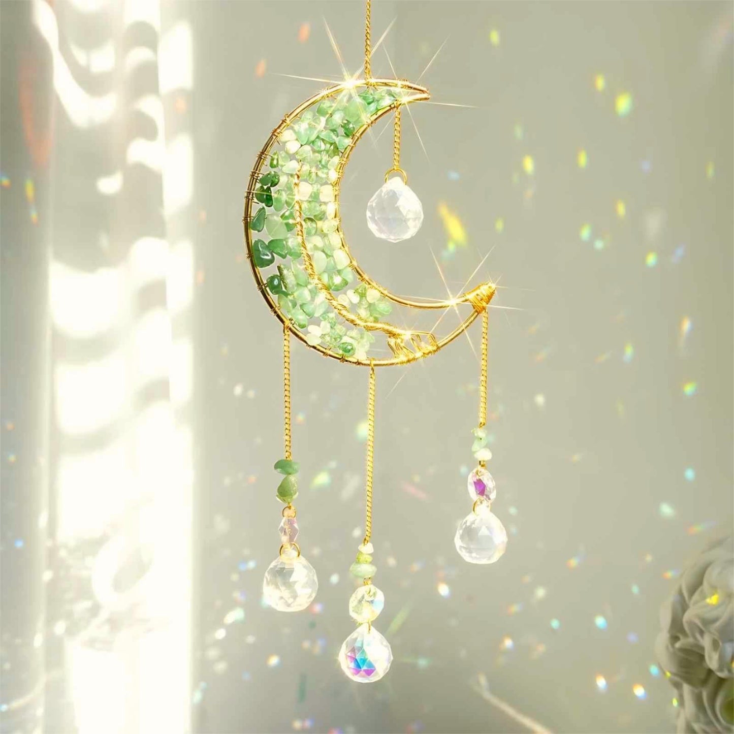 240PCS DIY Sun Catchers Making Kits for Adults, Crystal Suncatchers Kit with Colourful Prism Pearl Rainbow Maker for Windows, Hanging, Indoor, Outdoor, Garden Decor (Silver)