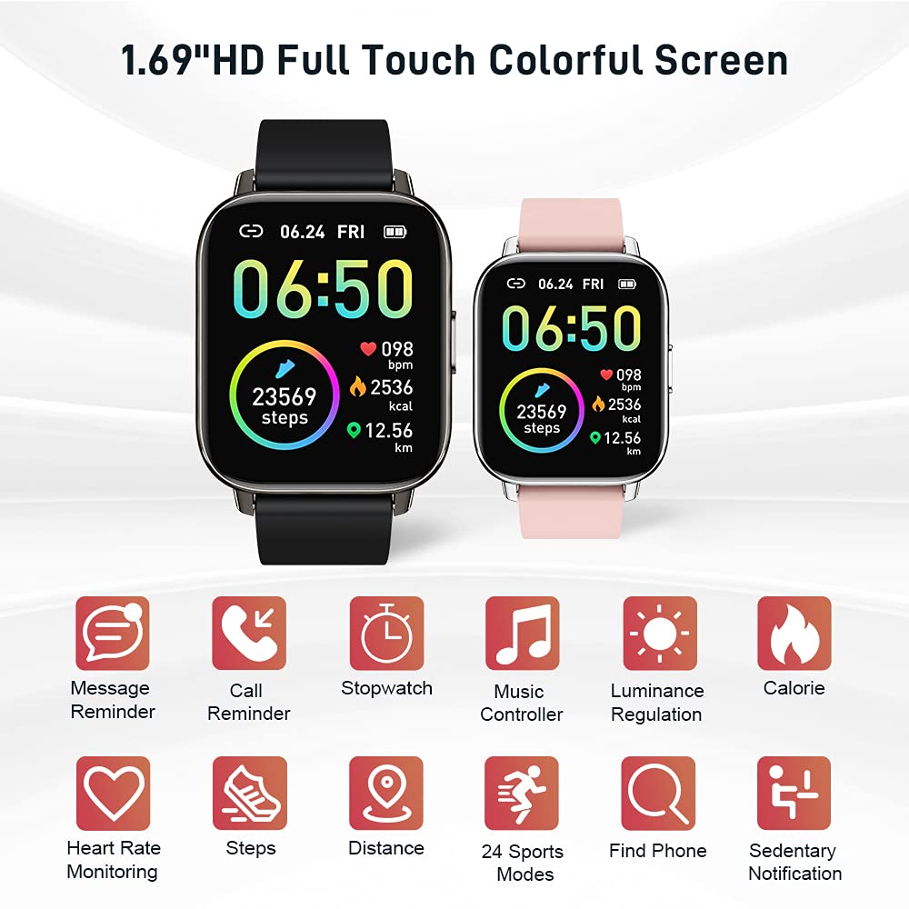 Motast Smart Watch, Fitness Tracker 1.69'' HD for Men Women, Step Counter