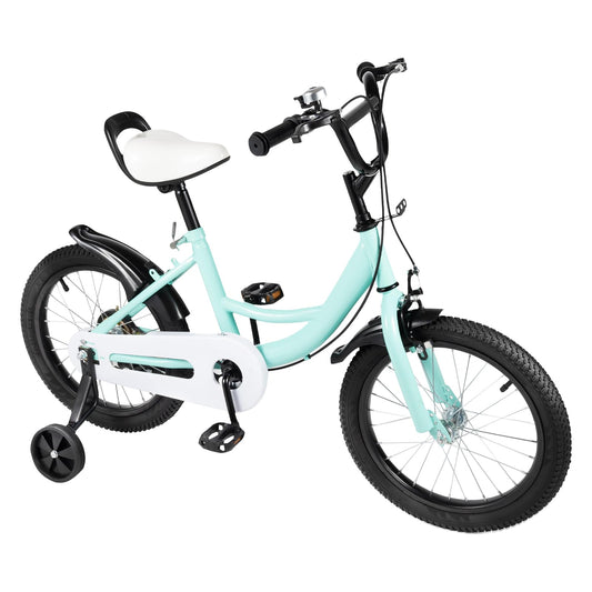 16 Inch Kids Bike with Training Wheels | For Boys & Girls Ages 5-8 | Dual Hand Brakes, Mudguards, Carbon Steel Frame Children's Bicycle