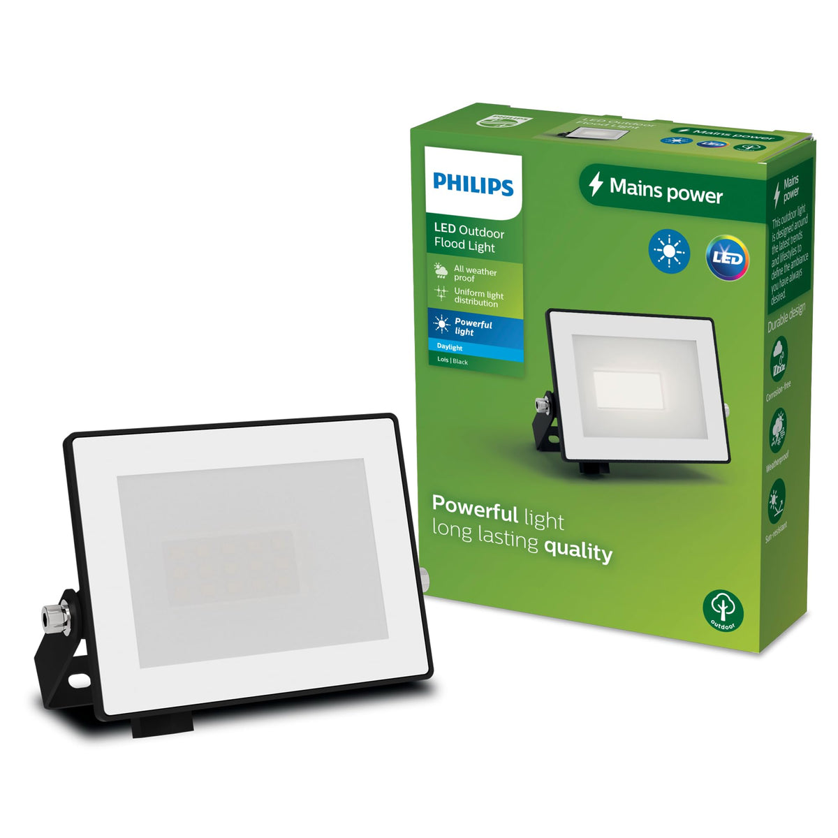 Philips Lois Outdoor Floodlight, White, 10 W