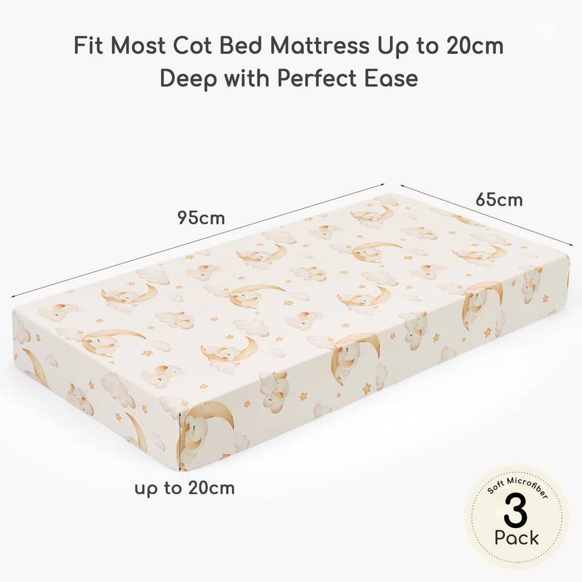 Cot Bed Sheets 120x60 cm Fitted for Baby and Toddler
