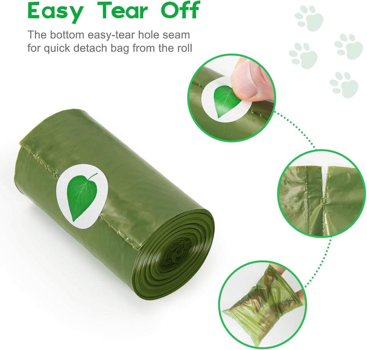 Topfree Poo Bags for Dog Waste, 18 Rolls 180 Dog Poop Bags (Green)